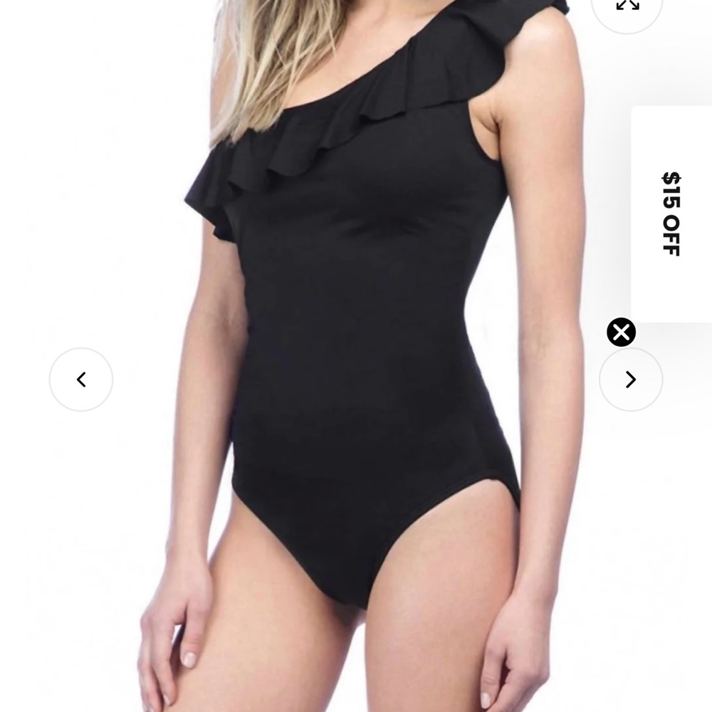 New La Blanca One Shoulder Ruffle Swimsuit